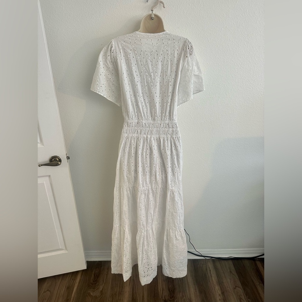 Anthropologie White Eyelet Maxi Dress - Picture 9 of 10